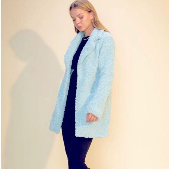 Jackets & Blazers - Light Blue Teddy Coat